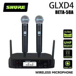Shure GLXD4 UHF Wireless Microphone System Beta 58a Professional Handheld Dynamic Speaker for Stage Sing Voice Party