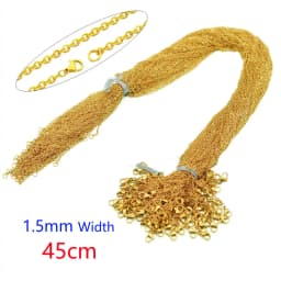 100pcs/lot Never Fade 40-55cm Cable Link Rolo O Chain 316L Stainless Steel Necklace Chains Wholesale Women Handcraft DIY Jewelry