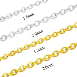 100pcs/lot Never Fade 40-55cm Cable Link Rolo O Chain 316L Stainless Steel Necklace Chains Wholesale Women Handcraft DIY Jewelry