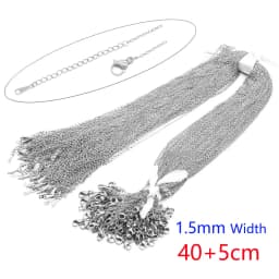 100pcs/lot Never Fade 40-55cm Cable Link Rolo O Chain 316L Stainless Steel Necklace Chains Wholesale Women Handcraft DIY Jewelry