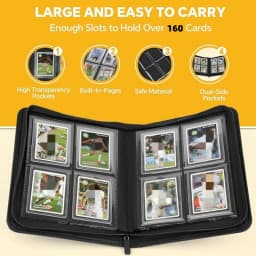 TopLoader 4-Pocket Card Binder (160 Cards) – Black/ Industrial-strength storage for TCG & sports cards. Collector's dream