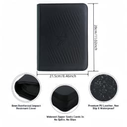 TopLoader 4-Pocket Card Binder (160 Cards) – Black/ Industrial-strength storage for TCG & sports cards. Collector's dream