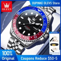 OLEVS 5657 Mens Watch Original Stainless Steel Date Quartz Watch Waterproof Luminous Sports Watches For Man Box Gifts Reloj