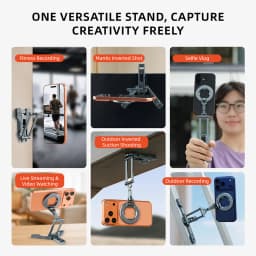 LEAPLIGHT Dual Side Magnetic Tripod Overhead Phone Holder with Hook Design Hanging Phone Tripod Stand for Iphone Android