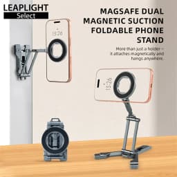 LEAPLIGHT Dual Side Magnetic Tripod Overhead Phone Holder with Hook Design Hanging Phone Tripod Stand for Iphone Android