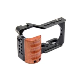 For Sony ZV-E10 Cage camera With Wooden Handle cold shoe Rabbit cage support bracket Stabilizer video led microphone tripod