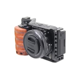 For Sony ZV-E10 Cage camera With Wooden Handle cold shoe Rabbit cage support bracket Stabilizer video led microphone tripod