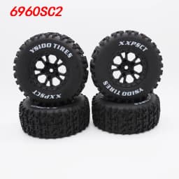 YSIDO 4pcs 110mm 1/10 Short Course Truck Tires Tyre Wheel With 12mm Hex For Slash Arrma Senton HuanQi 727 Vkar 10sc Hpi Rc Car
