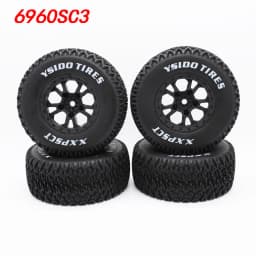 YSIDO 4pcs 110mm 1/10 Short Course Truck Tires Tyre Wheel With 12mm Hex For Slash Arrma Senton HuanQi 727 Vkar 10sc Hpi Rc Car