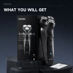 ENCHEN Blackstone Electrical Rotary Shaver for Men 3D Floating Blade Washable Type-C USB Rechargeable Shaving Beard Machine