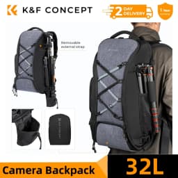 K&F CONCEPT 32L/25L Large Camera Backpack for Canon Sony DJI DSLR/SLR Camera Bag Case 15" Laptop with Tripod Strap and Raincover