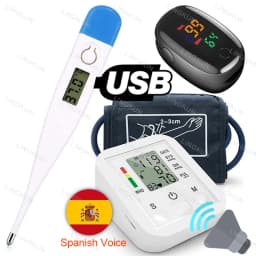 Spanish Voice Arm Automatic Blood Pressure Monitor BP Sphygmomanometer Pressure Meter Tonometer for Measuring Arterial Pressure