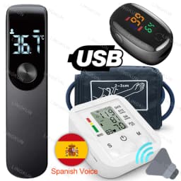 Spanish Voice Arm Automatic Blood Pressure Monitor BP Sphygmomanometer Pressure Meter Tonometer for Measuring Arterial Pressure