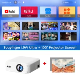 Touyinger L9W Ultra Android Projector 4K Mini Projectors Full HD Cinema Video Proyector LED Home Theater Beamer Screen Bluetooth