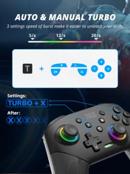 DATA FROG Wireless Game Controller For Switch / Lite / OLED Model PC Gaming Joystick Dual Vibration Turbo