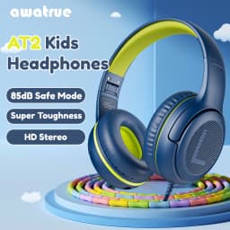 AWATRUE AT2 Headset,3.5mm Surround Stereo Gaming Headphones with Mic Soft Memory Earmuffs for PC,Laptop,Kids for School Toddler