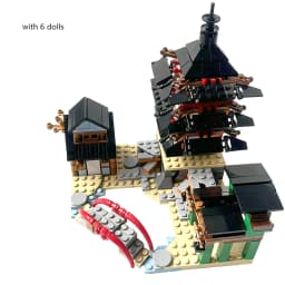 1 Bag Temple Model Building Blocks Set With 6 pcs Ninja Mini Figures Children's Bricks Toy Gift Idea for Kids