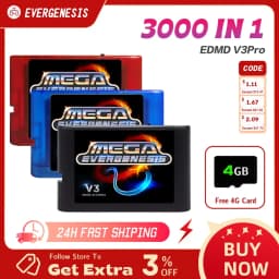 New For MegaDrive Genesis MD V3Pro With 3000 files Optical Drive Emulator MEGAKey Support 32X File Memory Card With 4G TF Card