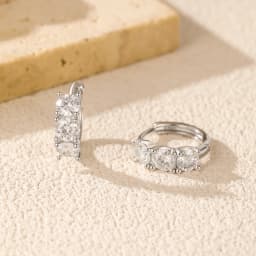 MODIAN D Color Moissanite Classic Ear Buckle 925 Sterling Silver Trendy Round Stackable Hoop Earrings For Women Fine Jewelry
