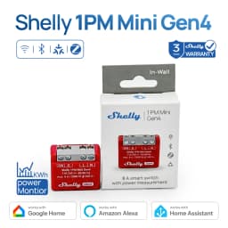 Shelly 1PM Mini Gen4 Zigbee Smart Switch Power Metering Matter for Smart Lights Small Appliances 8A Control Via Light Bulb