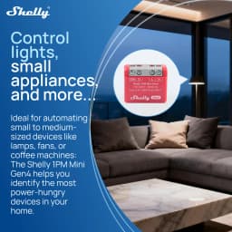 Shelly 1PM Mini Gen4 Zigbee Smart Switch Power Metering Matter for Smart Lights Small Appliances 8A Control Via Light Bulb
