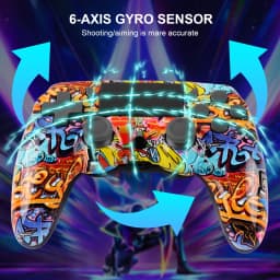 GAMINJA P47 Wireless Bluetooth Controller Gamepad With 6-axis Gyroscope PC Joystick Touchpad Dual Vibration For PS4 PC Wins 7 8