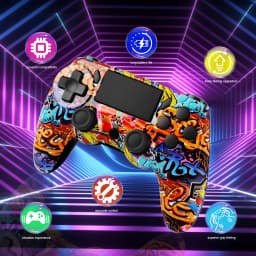 GAMINJA P47 Wireless Bluetooth Controller Gamepad With 6-axis Gyroscope PC Joystick Touchpad Dual Vibration For PS4 PC Wins 7 8