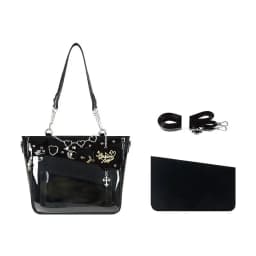 Y2k Aesthetic Underarm Ita Bag Streetwear Girl Transparent Shoulder Bag Heart Shape Chic Chain Handbag DIY Display Crossbody Bag