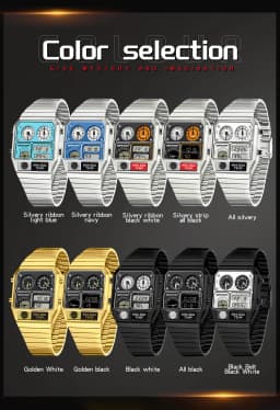 SANDA New 3192 Men's Square Men's Electronic Watch Waterproof LED Thermometer Stopwatch For Men's Electronic Watch