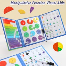 Magnetic Fraction Disk Teaching Aids, Scientific Educational Models for Fractions, Practical Interactive Enlightenment Teaching Tools for Schools, Block Charts + Pie Charts + Erasable Calculation Area, Addition and Subtraction Quantity Visualization Modules, Educational Toys, Family Education Materials