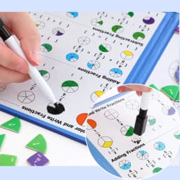 Magnetic Fraction Disk Teaching Aids, Scientific Educational Models for Fractions, Practical Interactive Enlightenment Teaching Tools for Schools, Block Charts + Pie Charts + Erasable Calculation Area, Addition and Subtraction Quantity Visualization Modules, Educational Toys, Family Education Materials