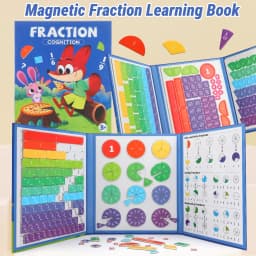 Magnetic Fraction Disk Teaching Aids, Scientific Educational Models for Fractions, Practical Interactive Enlightenment Teaching Tools for Schools, Block Charts + Pie Charts + Erasable Calculation Area, Addition and Subtraction Quantity Visualization Modules, Educational Toys, Family Education Materials