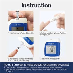 Sinocare Safe ACCU2 Blood Glucose Meter Blood Sugar Test Kit Diabetes Home Glucometer with 50pcs Strips or Only Strips