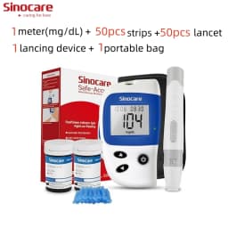 Sinocare Safe ACCU2 Blood Glucose Meter Blood Sugar Test Kit Diabetes Home Glucometer with 50pcs Strips or Only Strips