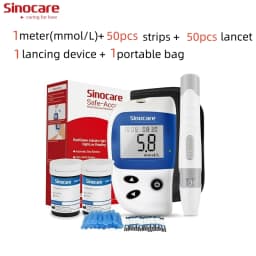 Sinocare Safe ACCU2 Blood Glucose Meter Blood Sugar Test Kit Diabetes Home Glucometer with 50pcs Strips or Only Strips