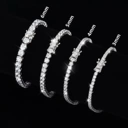 100% Real Moissanite Tennis Bracelet 925 Sterling Silver Plated 18K Gold with GRA Bracelet for Women Man Sparkling Party Jewelry