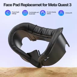 2025, Oculus Quest 3 Face Interface and Mask Pad, Anti-Sweat PU Foam Pad - VR Accessory Compatible with Meta Quest 3