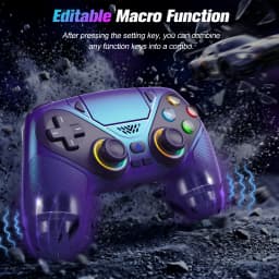 Gamepad RGB For Playstation 5/PS5 Pro/Slim/PC Wireless PS5 Controller Dual Vibration Macro/Turbo Function 3D Game Joystick