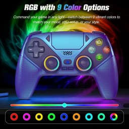 Gamepad RGB For Playstation 5/PS5 Pro/Slim/PC Wireless PS5 Controller Dual Vibration Macro/Turbo Function 3D Game Joystick
