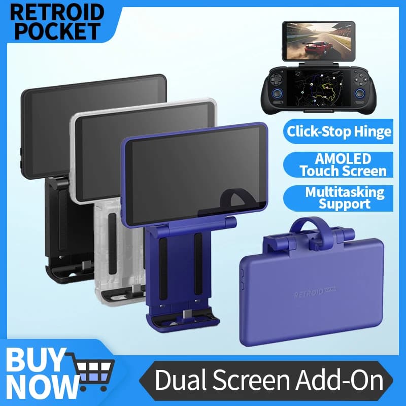 Retroid Dual Screen Add-on 5.5 inch OLED Back Clip Screen For Retroid Pocket 5 RP5/RPmini V2/RP4 Pro Extended Display Screen