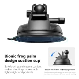 TELESIN Action Camera Holder Suction Cup For Gopro DJI OSMO Action Insta360 Smart Phone Holder Adjustable 1/4 Standard Adapter