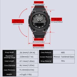 NORTH EDGE FORTRESS 2026 Men Digital Watch Outdoor Sports Waterproof 50M Watches World Time Countdown Electronic LED Wristwatch