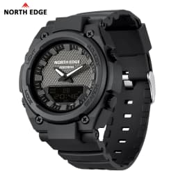 NORTH EDGE FORTRESS 2026 Men Digital Watch Outdoor Sports Waterproof 50M Watches World Time Countdown Electronic LED Wristwatch