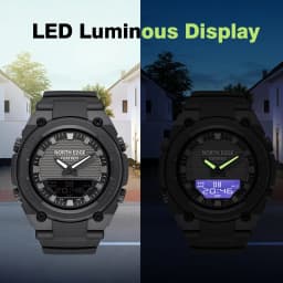 NORTH EDGE FORTRESS 2026 Men Digital Watch Outdoor Sports Waterproof 50M Watches World Time Countdown Electronic LED Wristwatch