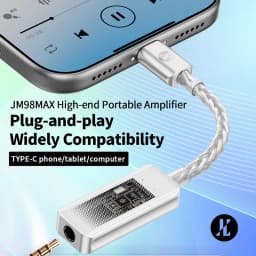 Upgraded JCALLY JM98Max Headphone Amplifier USB-C to 3.5mm Dual-Chip Decoder CS43198 Earphone Adapter Cable For iPhone Xiaomi