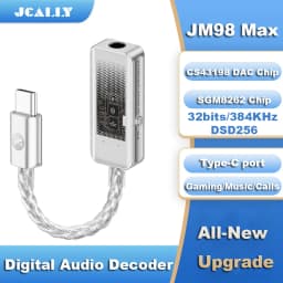 Upgraded JCALLY JM98Max Headphone Amplifier USB-C to 3.5mm Dual-Chip Decoder CS43198 Earphone Adapter Cable For iPhone Xiaomi
