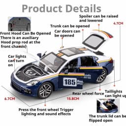 1:32 GTR Panamera Model Sports Car Toys Alloy Diecast Sound Light Doors Opened Exquisite Body Pull Back Collection Supercars
