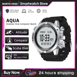 NORTH EDGE Mens Digital Watch Professional Dive Computer Watch Scuba Diving NDL (No Deco Time) 50M Altimeter Barometer Compass