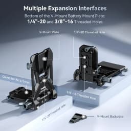 SmallRig V-Mount Battery Plate, V Lock Battery Mounting Plate with 1/4"-20 & 3/8"-16 Threaded Holes for DSLR Camera, Tripod 4505