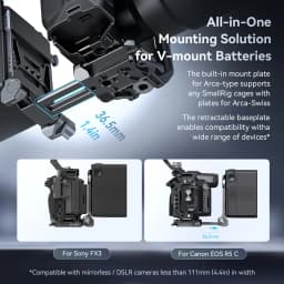 SmallRig V-Mount Battery Plate, V Lock Battery Mounting Plate with 1/4"-20 & 3/8"-16 Threaded Holes for DSLR Camera, Tripod 4505